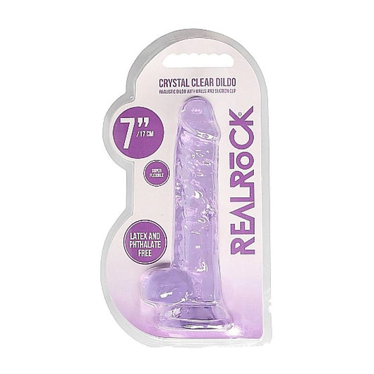 Realrock Crystal Clear Dildo with Balls 7 inch