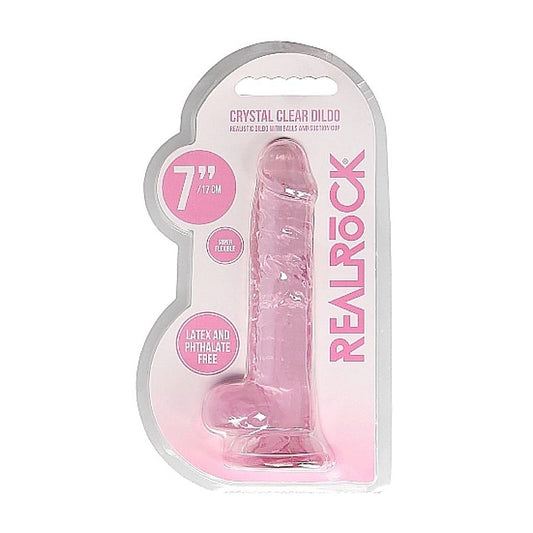 Realrock Crystal Clear Dildo with Balls 7 inch