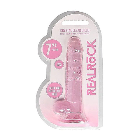 Realrock Crystal Clear Dildo with Balls 7 inch
