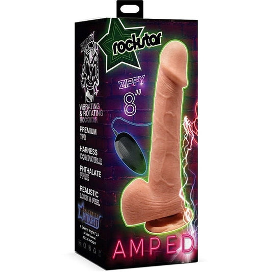 Rockstar's Amped-Up Zippy 8-Inch Pleasure Powerhouse - Realistic Dildos