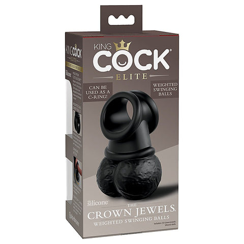King Cock Elite The Crown Jewels Weighted Silicone Balls - Realistic Dildos