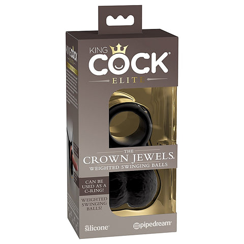King Cock Elite The Crown Jewels Weighted Silicone Balls - Realistic Dildos