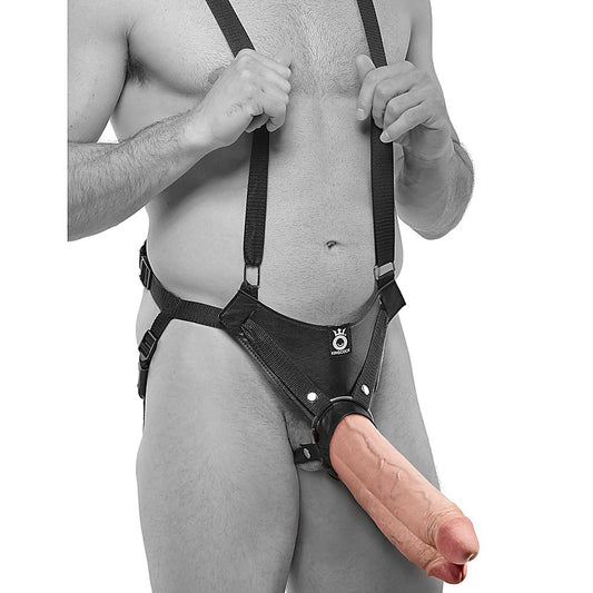 King Cock 11 Inch Two Cocks One Hole Hollow Strap-on System