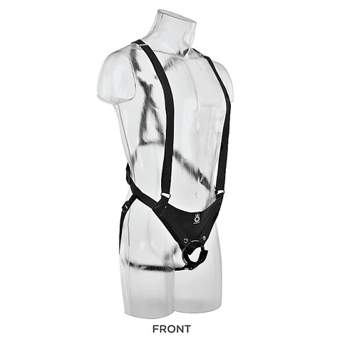 King Cock 11 Inch Two Cocks One Hole Hollow Strap-on System - Realistic Dildos
