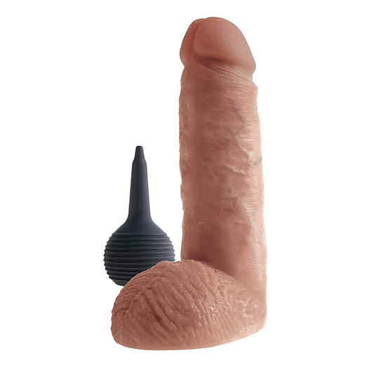 King Cock 8 Inch Realistic Squirting Cock with Balls Tan