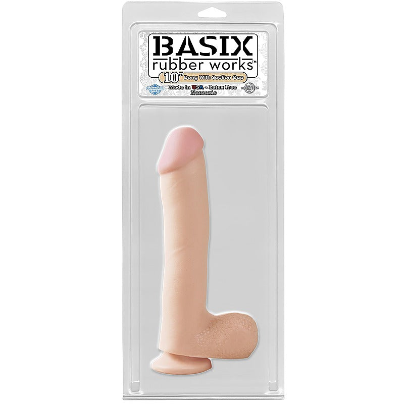 Basix 10 Inch Suction Cup Realistic Dildo - Realistic Dildos