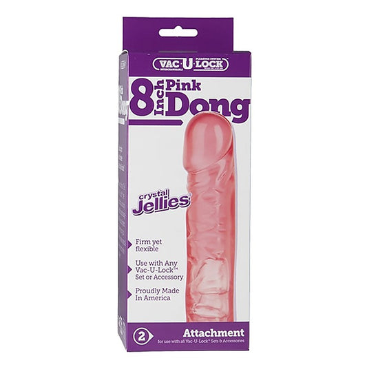 Doc Johnson Vac-U-Lock 8 Inch Crystal Jellies Realistic Dong