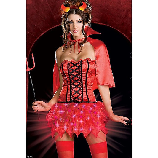 Seductive Devil's De-Light Costume - Fiery Elegance - Fancy Dress Ups
