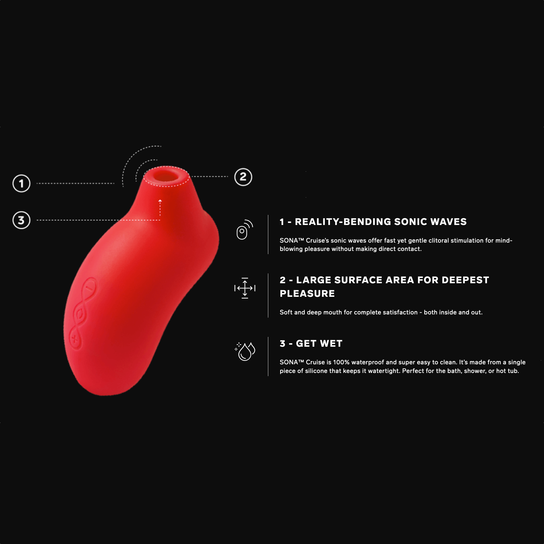 Lelo Diesel Sona Cruise Sonic Clitoral Massager Clit Ticklers and Pulsators