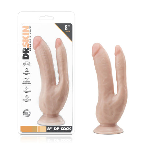 Dr. Skin Double Penetration Realistic Cock 8 Inch - Realistic Dildos
