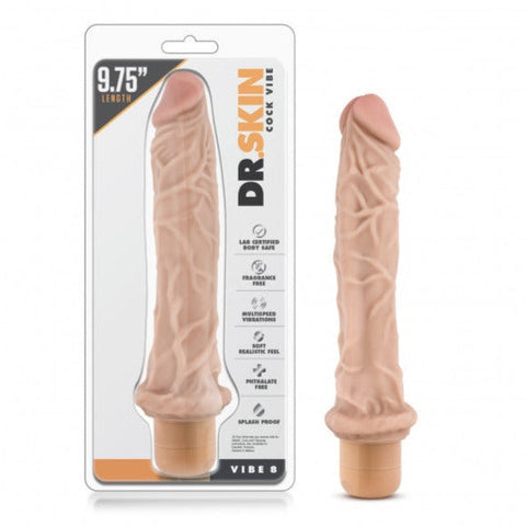Dr Skin Cock Vibe 8 Vibrating Cock Beige 9.75 Inch - Vibrating Dildos