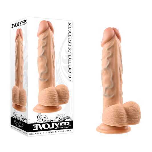 Evolved Realistic Dildo With Textured Balls Flesh 21cm - Realistic Dildos