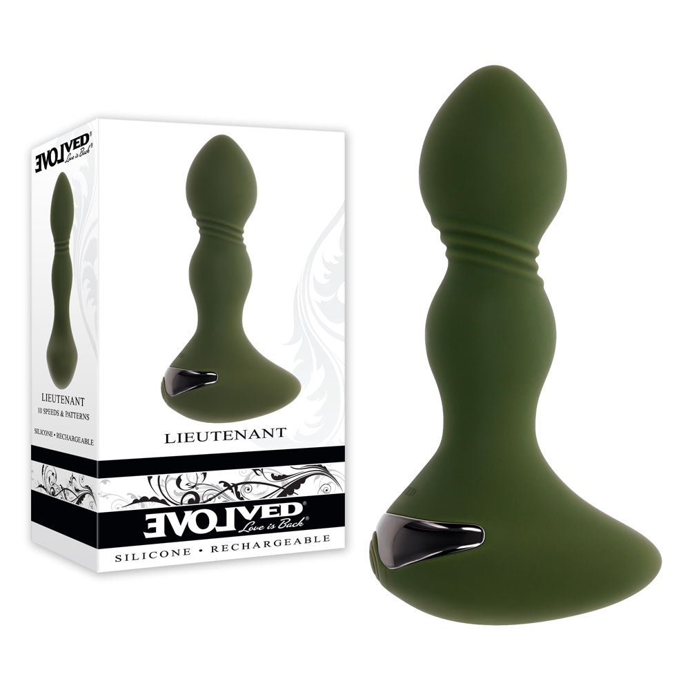 Evolved LIEUTENANT Vibrating Anal Plug Green Butt Plugs