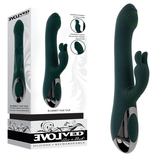 Evolved RABBIT TAP TAP Vibrating Rabbit Massager Green - Rabbit Vibrators