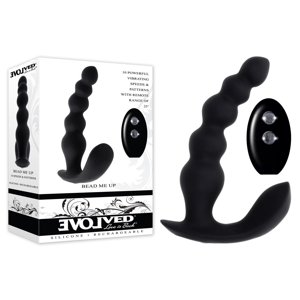 Evolved BEAD ME UP Remote Control Vibrating Anal Beads Black Anal Beads and Balls