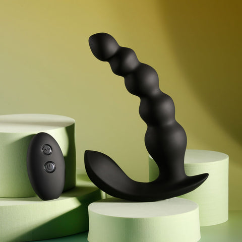 Evolved BEAD ME UP Remote Control Vibrating Anal Beads Black - Anal Beads and Balls