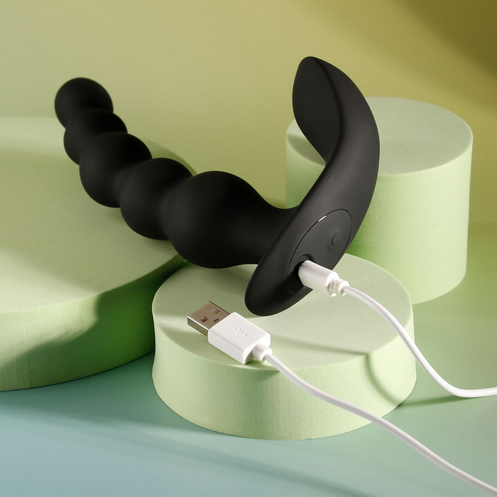 Evolved BEAD ME UP Remote Control Vibrating Anal Beads Black Anal Beads and Balls