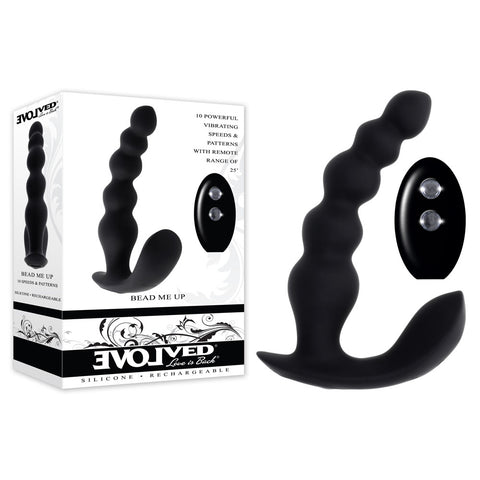 Evolved BEAD ME UP Remote Control Vibrating Anal Beads Black - Anal Beads and Balls