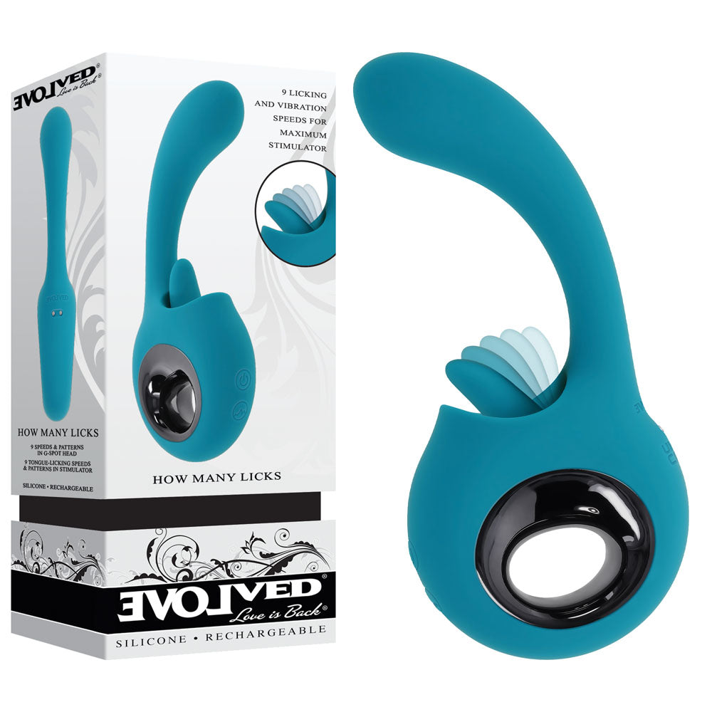 Evolved HOW MANY LICKS G Spot Vibrator With Flicking Stimulator Blue G-Spot Vibrators