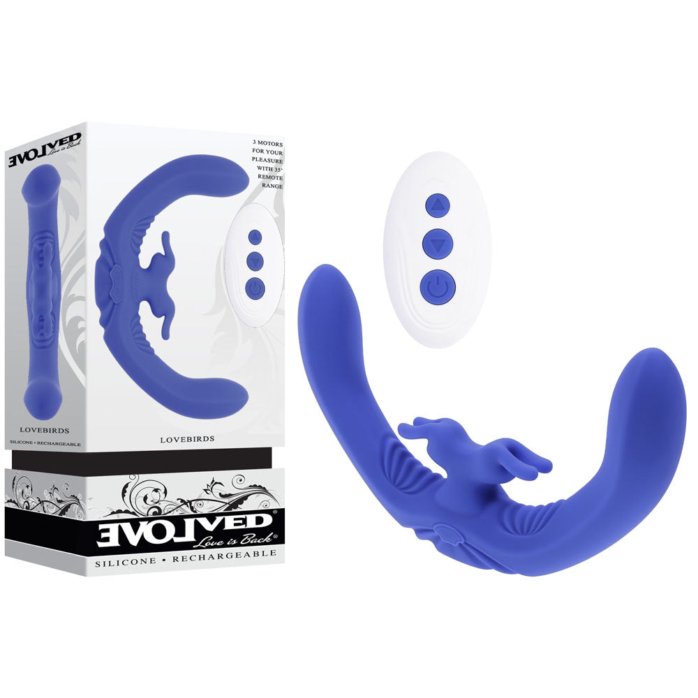 Evolved LOVEBIRDS Double Ended Rabbit Vibrator Purple Rabbit Vibrators