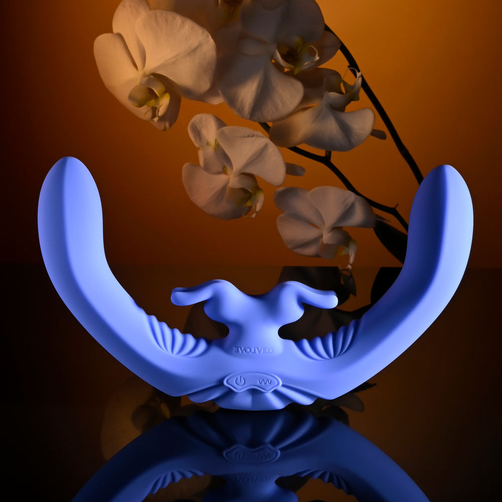 Evolved LOVEBIRDS Double Ended Rabbit Vibrator Purple Rabbit Vibrators