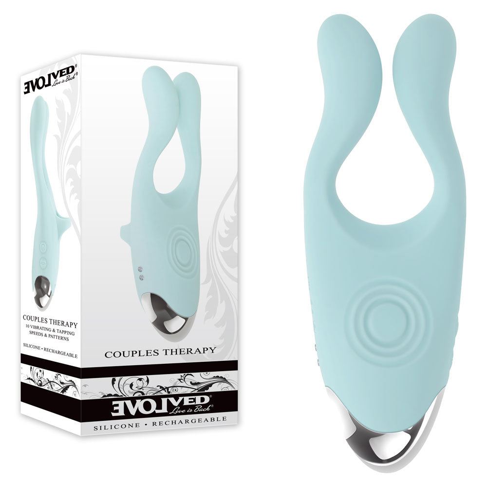 Evolved COUPLES THERAPY Rechargeable Couples Vibrator Teal Sex Toys For Couples