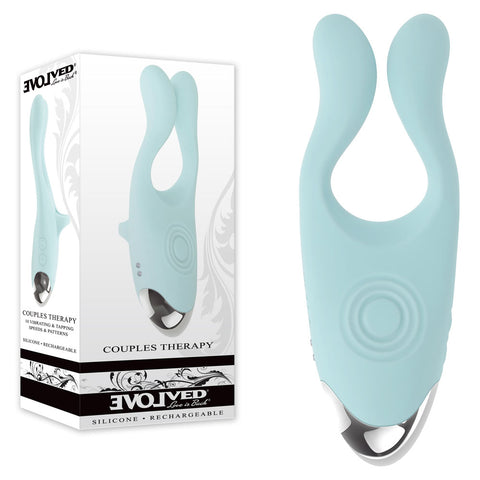 Evolved COUPLES THERAPY Rechargeable Couples Vibrator Teal - Sex Toys For Couples