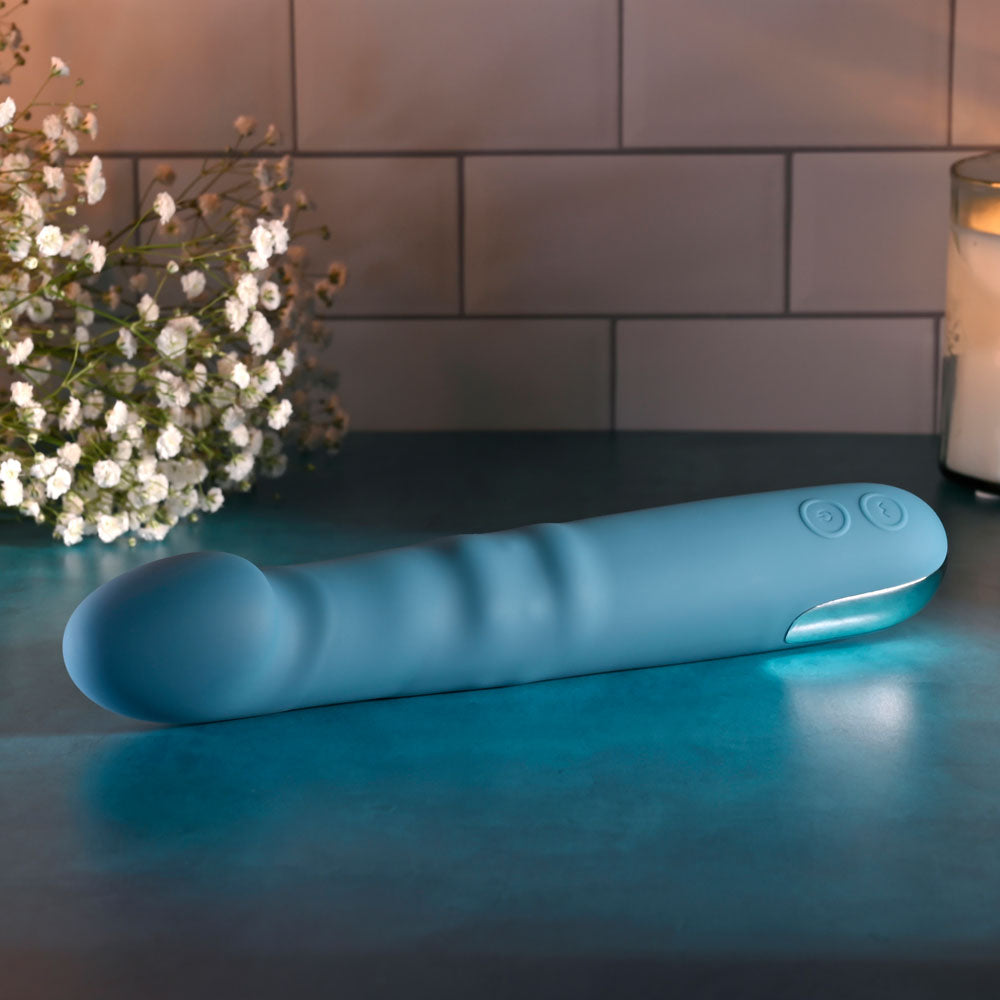 Evolved QUEEN OF ALL TRADES Thrusting Dildo Vibrator Blue Vibrating Dildos