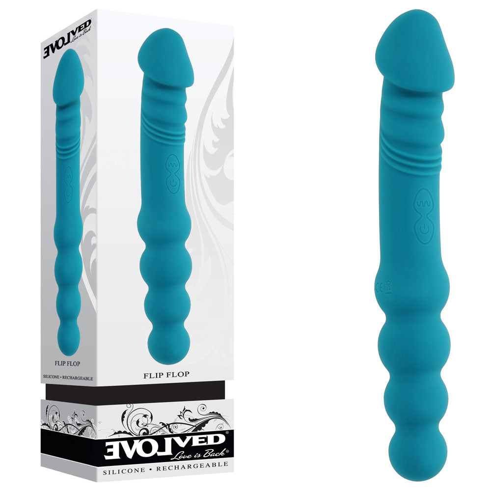 Evolved FLIP FLOP Dual Ended Vibrating Dildo Blue Vibrating Dildos