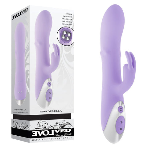 Evolved SPINDERELLA USB Rechargeable Rabbit Vibrator - Rabbit Vibrators