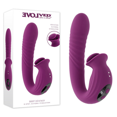 Evolved DEEP ECSTASY Thrusting and Tapping Clitoral Vibrator - Clit Ticklers and Pulsators