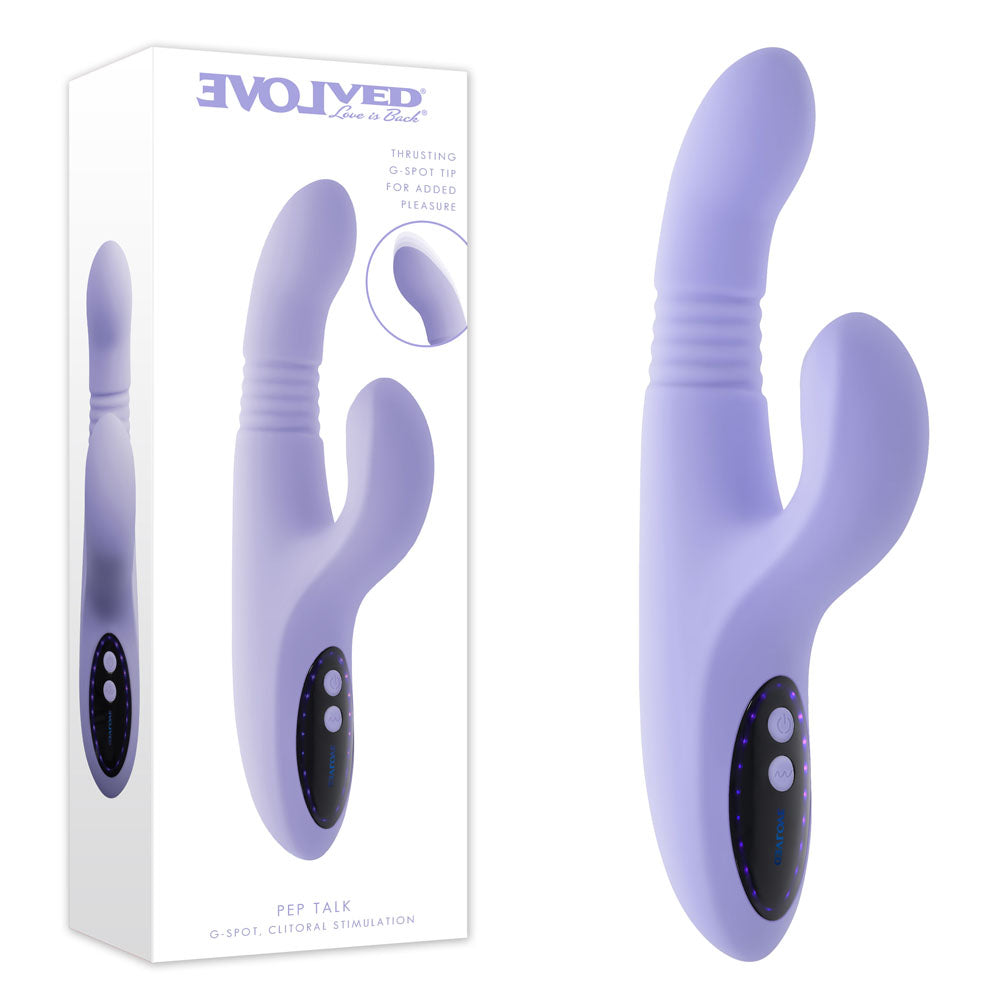 Evolved PEP TALK Thrusting Vibrator with Tapping Clit Stimulator Rabbit Vibrators
