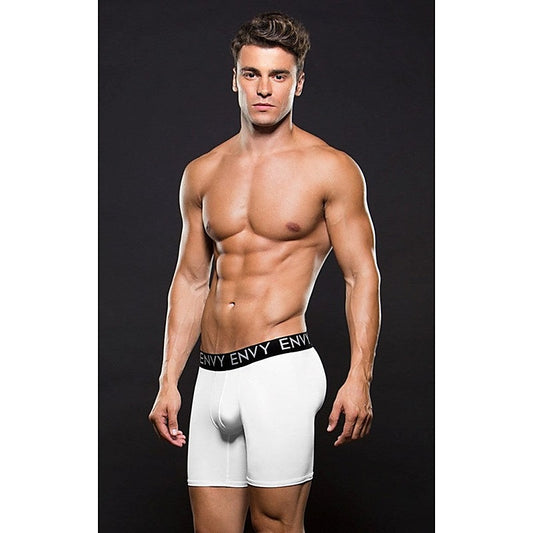 Envy Micro LowRise Logo Athletic Long Boxer White