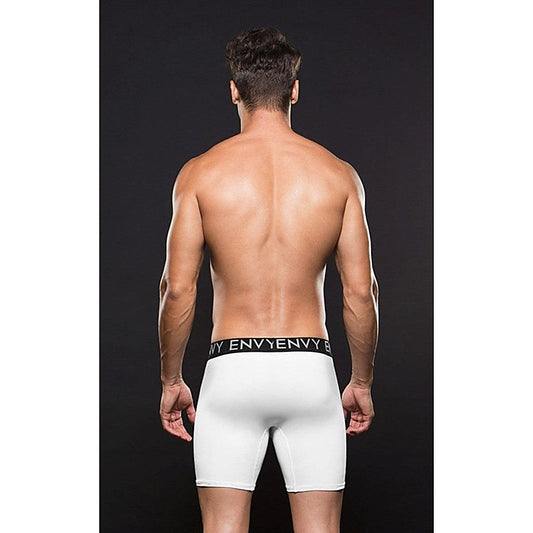 Envy Micro LowRise Logo Athletic Long Boxer White