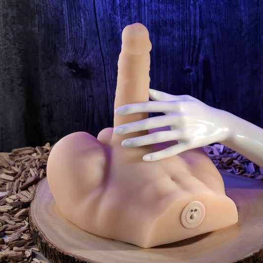 Evolved EASY RIDER Male Torso with Vibrating Penis Flesh Vibrating Dildos