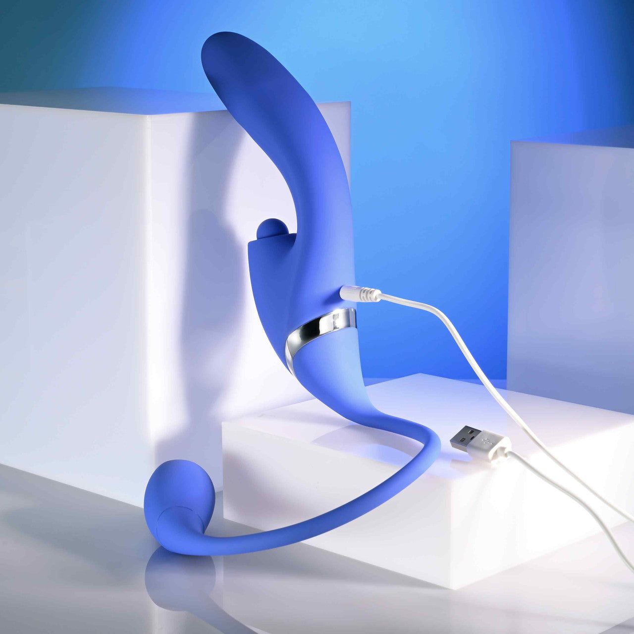 Evolved ALL IN USB Recahrgeable Triple Stimulating Vibrator Rabbit Vibrators