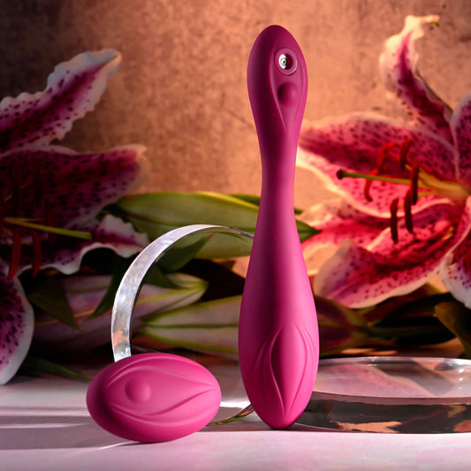 Evolved CHERRY POSE Flexible & Posable Vibrator with Remote - G-Spot Vibrators
