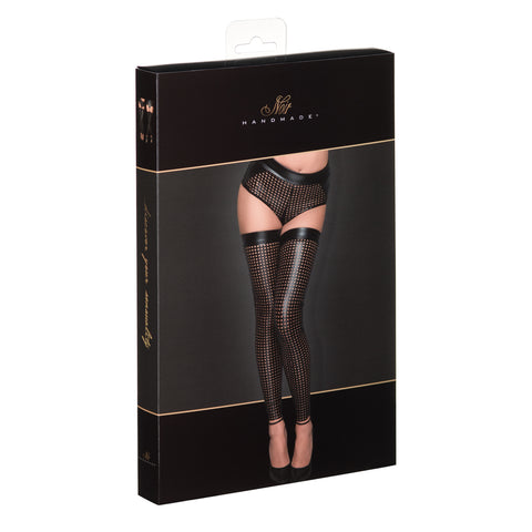 Noir Handmade Ladies Lasercut Stockings - Her Fetish