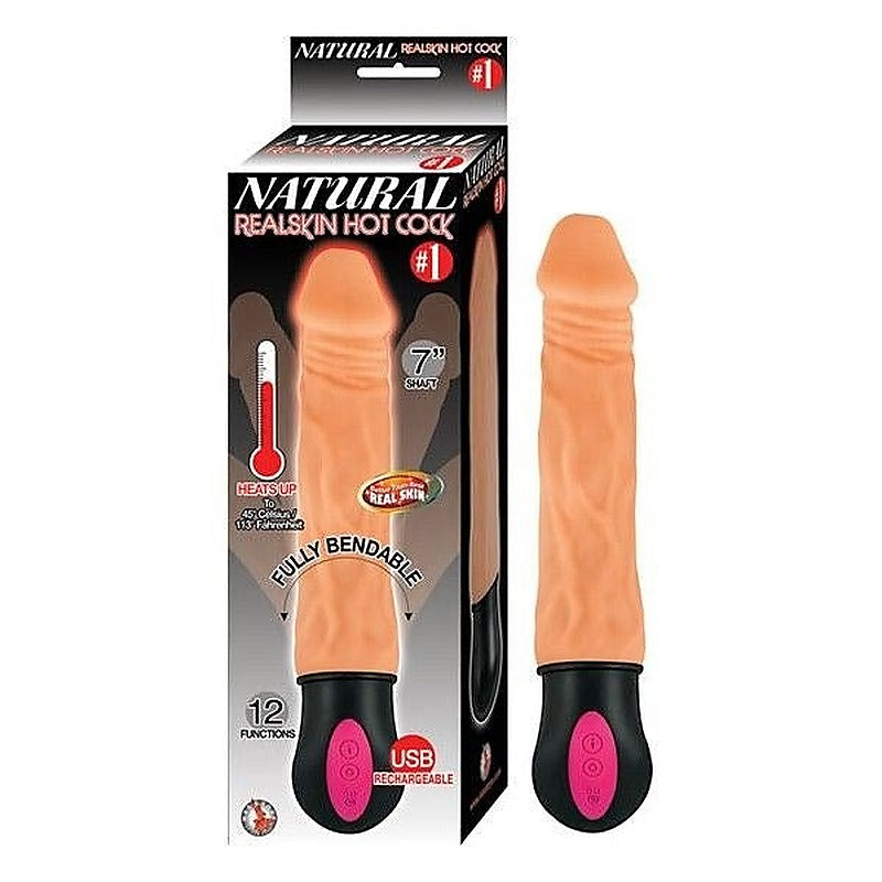 Natural Realskin 7" Heated Pleasure Toy by Nasstoys - Vibrating Dildos