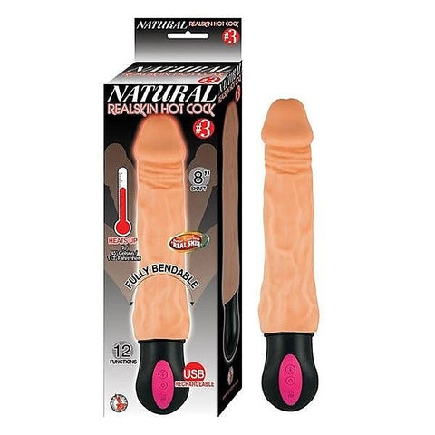 NATURAL REALSKIN 8" Heated Pleasure Toy by Nasstoys - Vibrating Dildos