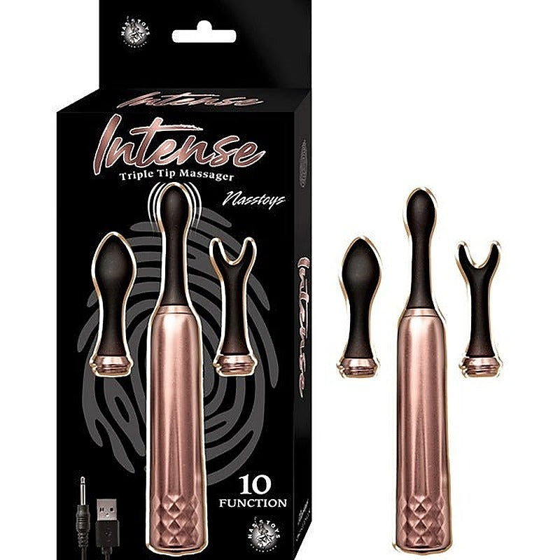 INTENSE Triple Tip Silicone Massager by Nasstoys - Personal Massagers