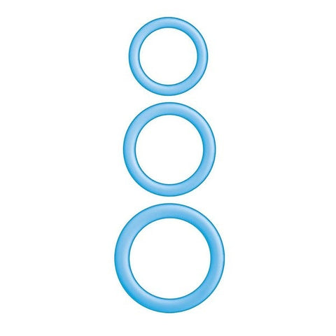 ENHANCER Glow Silicone Cock Ring Set by Nasstoys - Stretchy Cock Rings