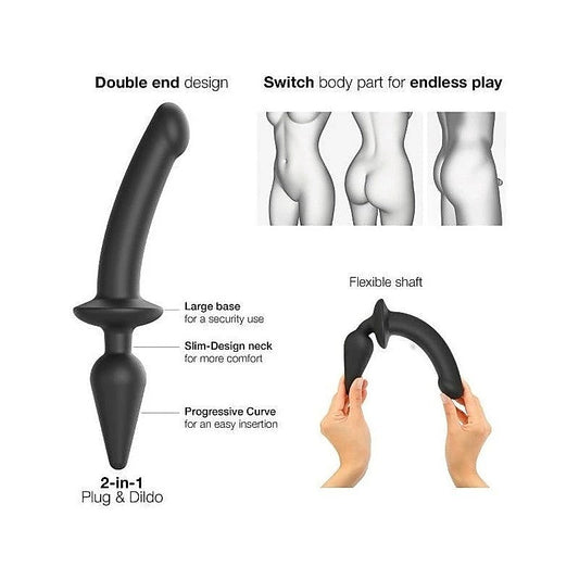STRAP-ON-ME Switch Plug-In Semi-Realistic - Black - Anal Dildos