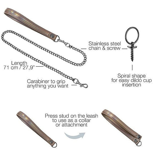 Strap-On-Me Bondage Collar, Leash, and Dildo Ring Set