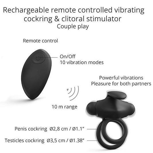 LOVE TO LOVE Dual-Ring Remote Vibrator with Clit Stimulation