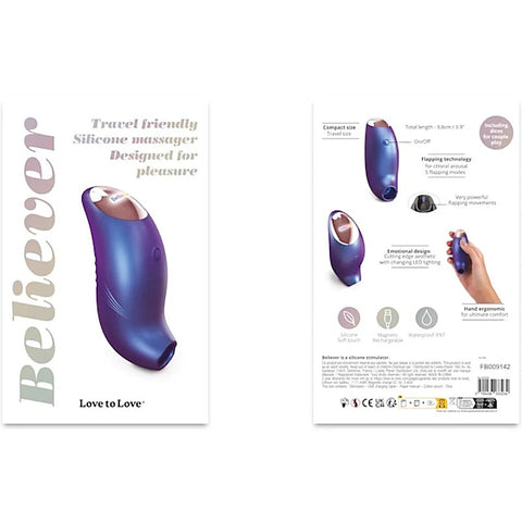 Believer Ergonomic Flapping Pleasure Device by Love To Love - Clit Ticklers and Pulsators