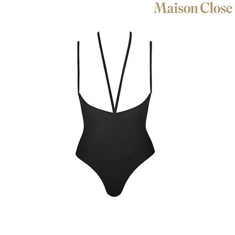 Black Bodysuit Thong With Naked Breast by Maison Close - Teddies and Bodysuits