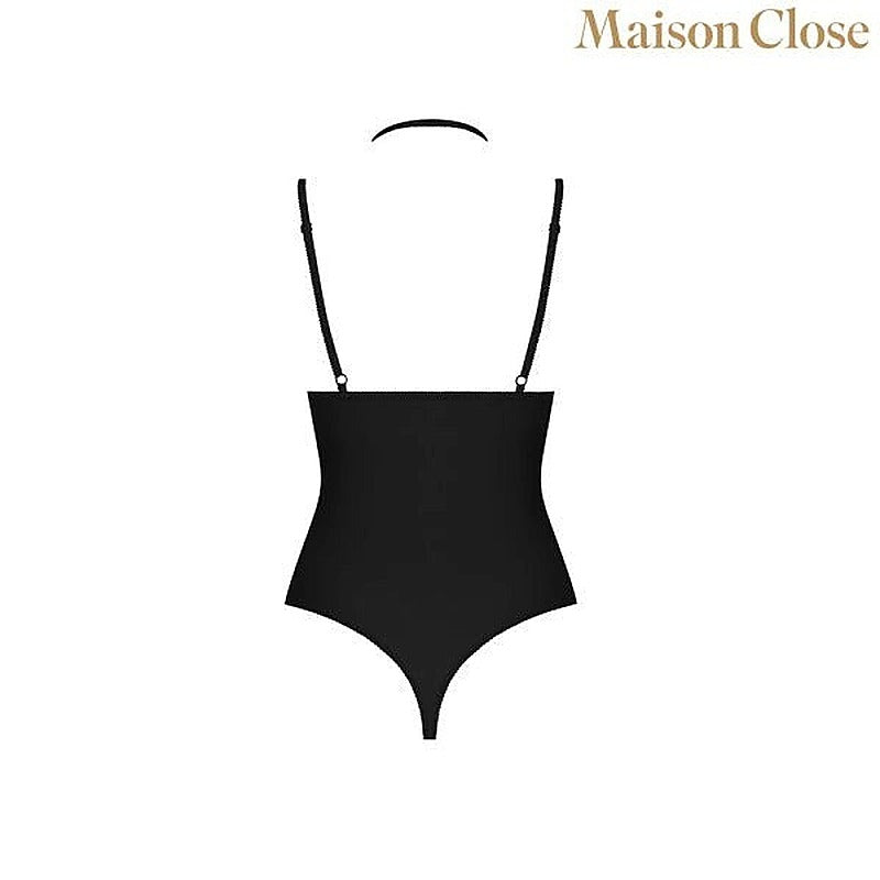 Black Bodysuit Thong With Naked Breast by Maison Close - Teddies and Bodysuits