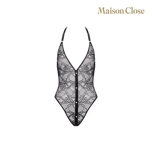 Lace-Detailed Curve-Hugging Bodysuit by Maison Close - Teddies and Bodysuits