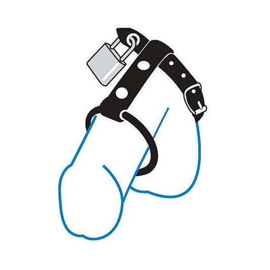 Spartacus Enterprises - Locking Leather & Steel Chastity Harness - Male Chastity
